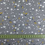 Gray with flowers – 100% cotton