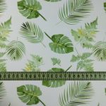 White with big green leaves – 100% cotton