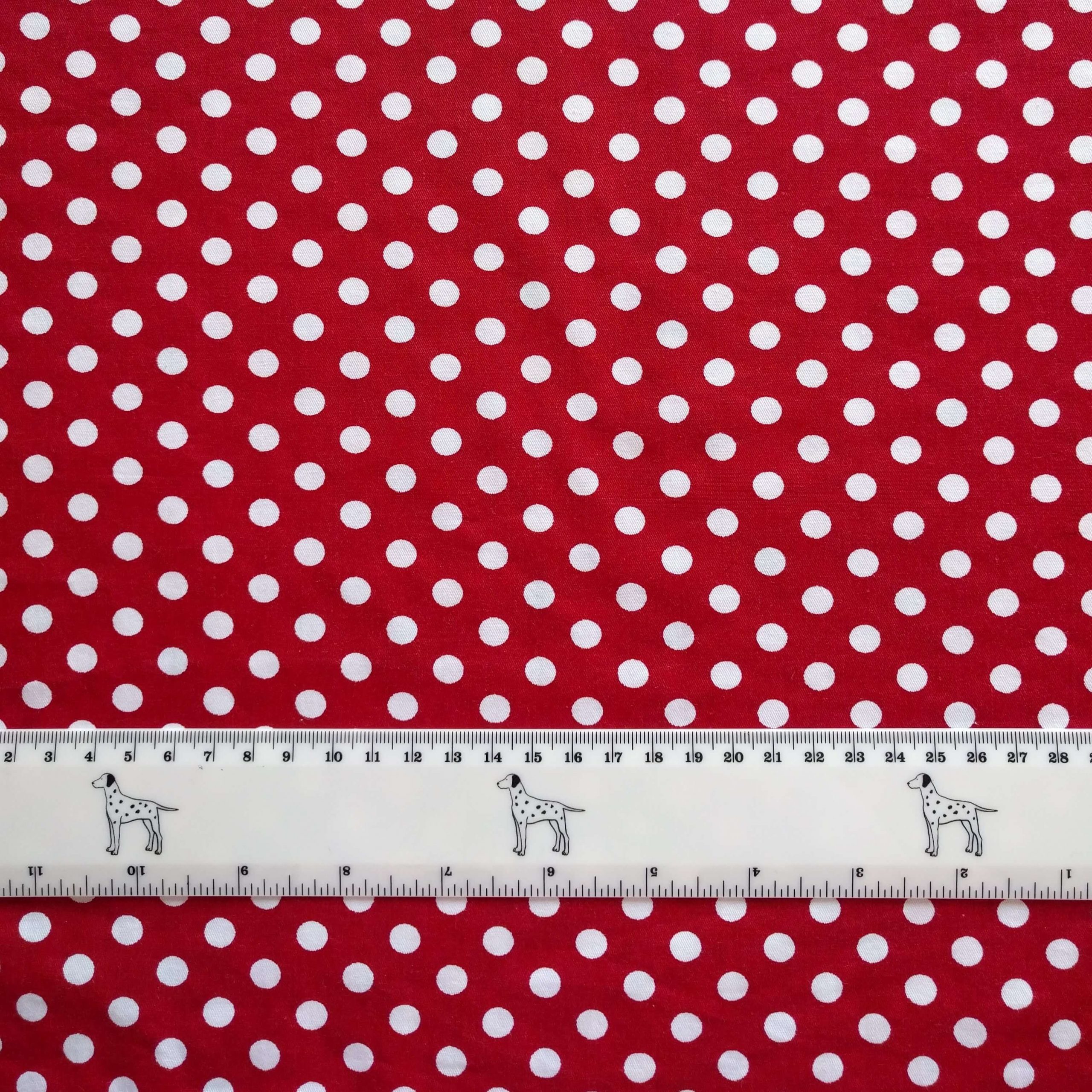 Red polka dots - 100% cotton