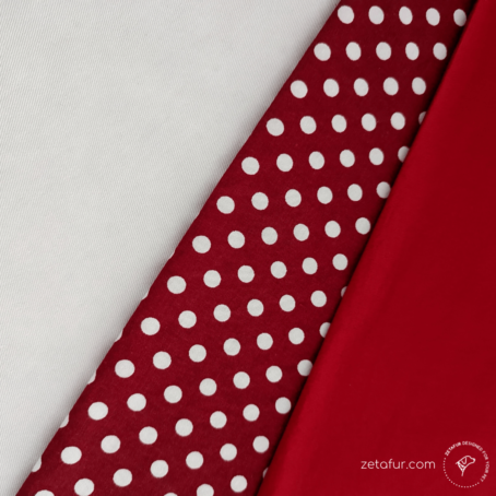 red polka dots cotton fabrics